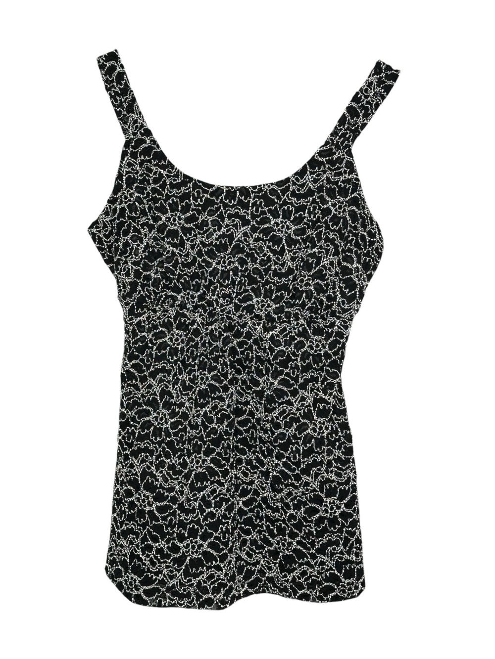 NWT Fashion Bug Black Lace Tank Lined Stretch Boho Chic Y2K Small Romantic